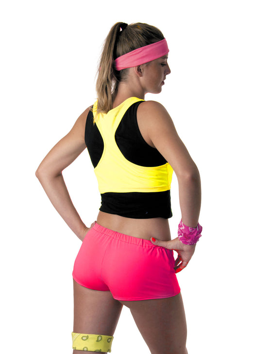 Mini short rose fluo femme