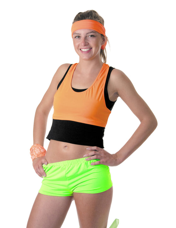 Mini short vert fluo femme