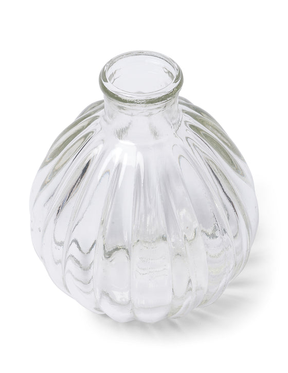 Mini vase en verre ondulé rétro 10 cm
