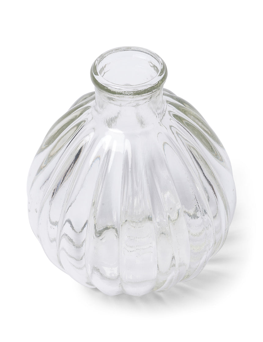 Mini vase en verre ondulé rétro 10 cm