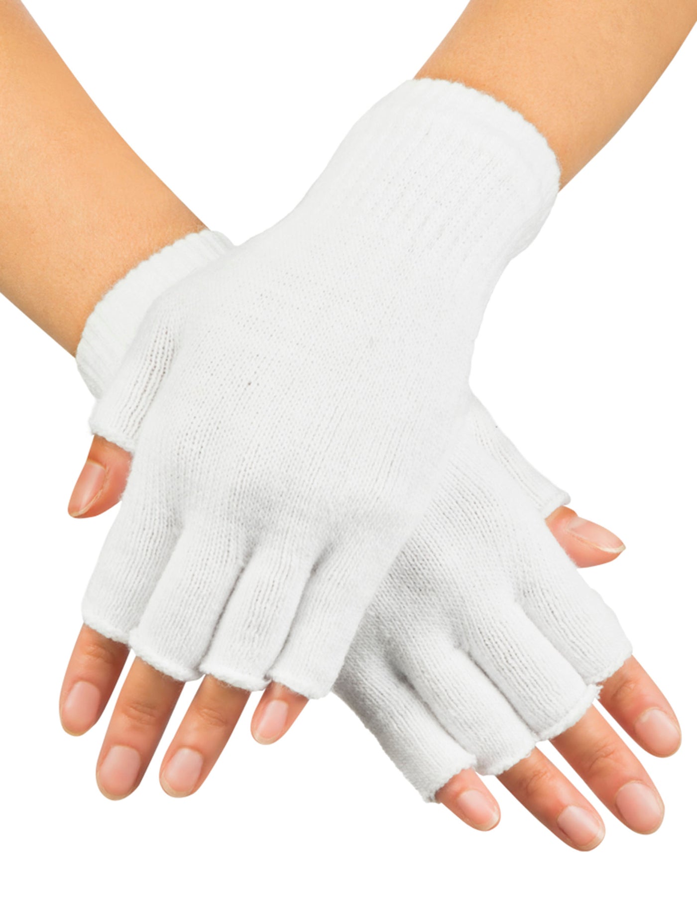 Mitaines courtes blanches adulte