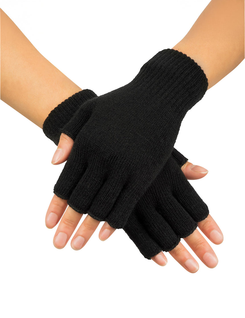 Mitaines courtes noires adulte