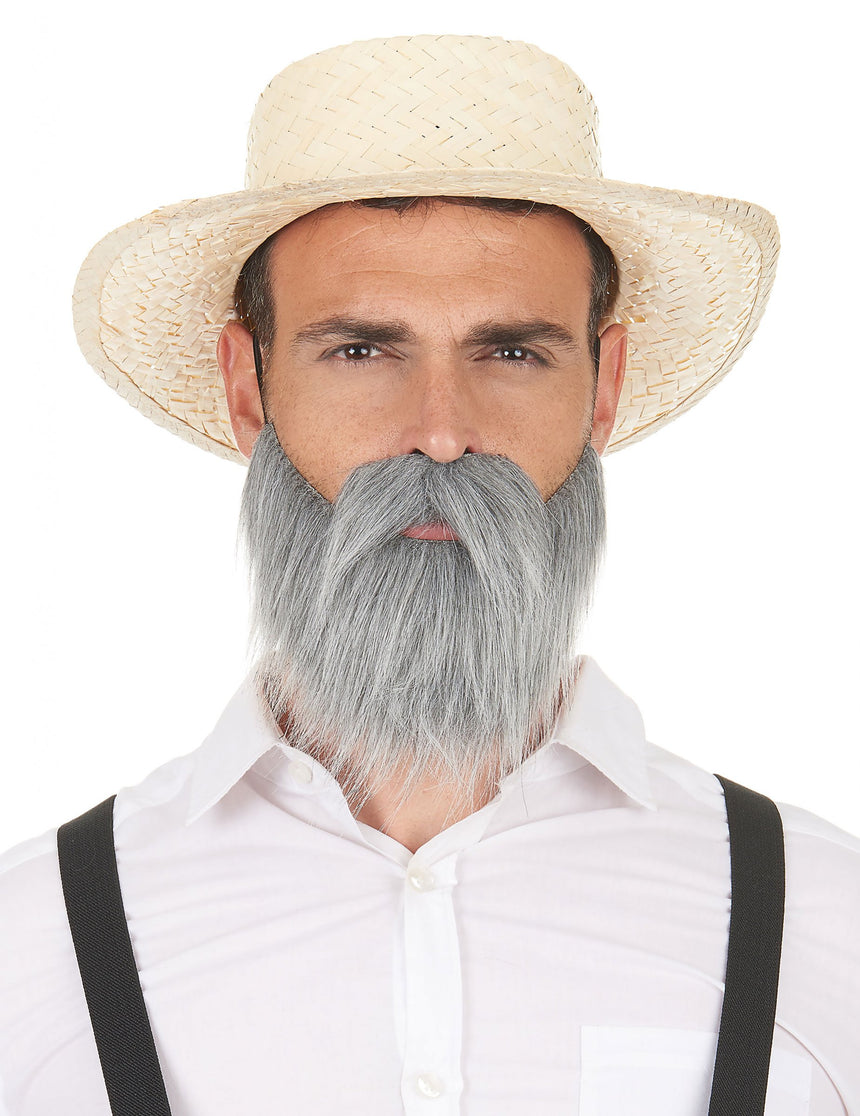 Moustache et barbe grises adulte