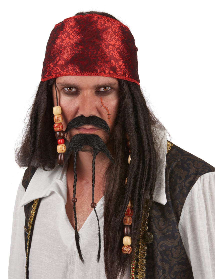 Moustache et bouc de pirate adulte