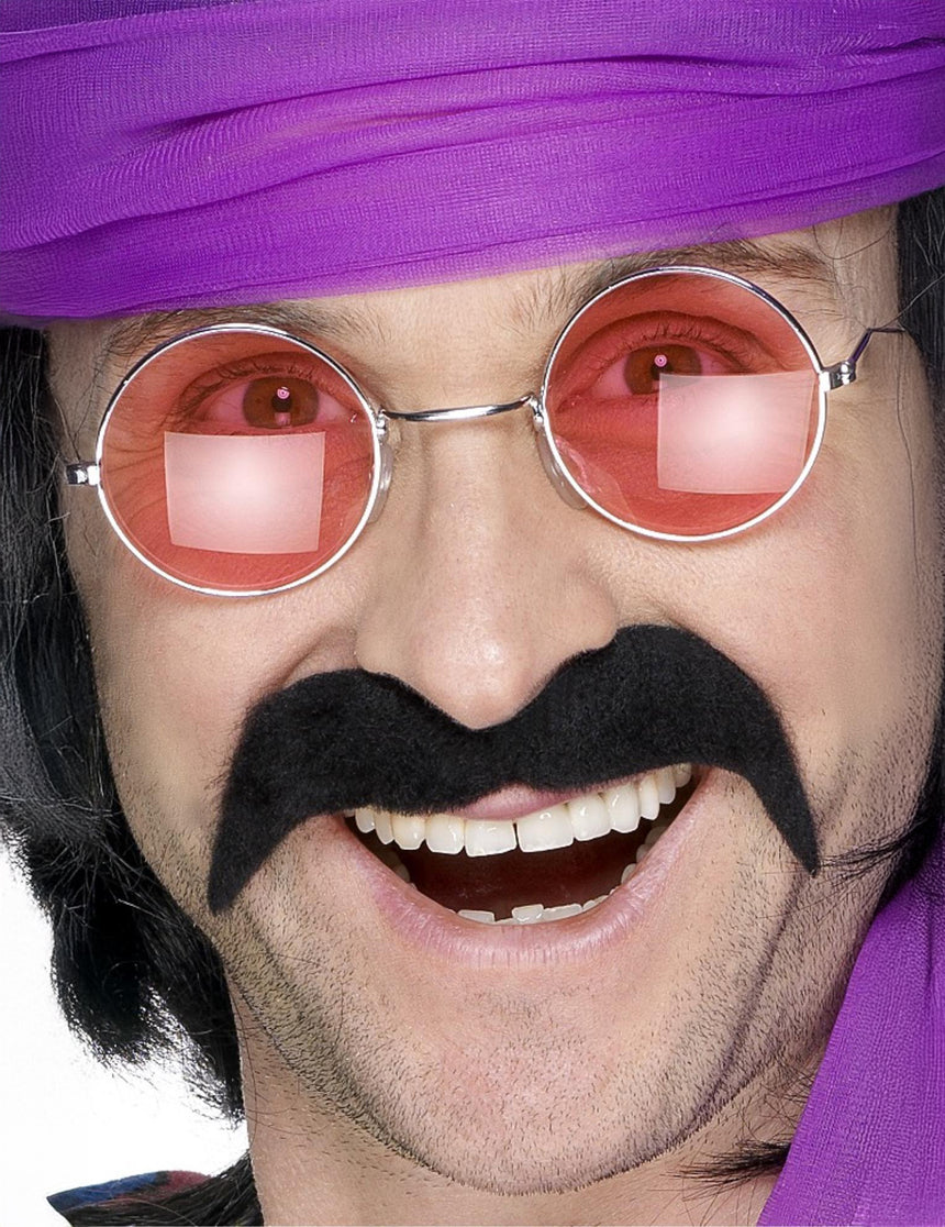 Moustache noire années 70' adulte