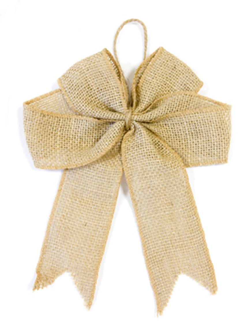 N?ud en toile de jute 20cm décoration champêtre
