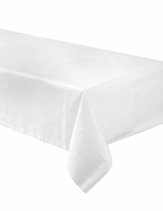 Nappe blanche en papier doublée 137 x 274 cm rectangulaire