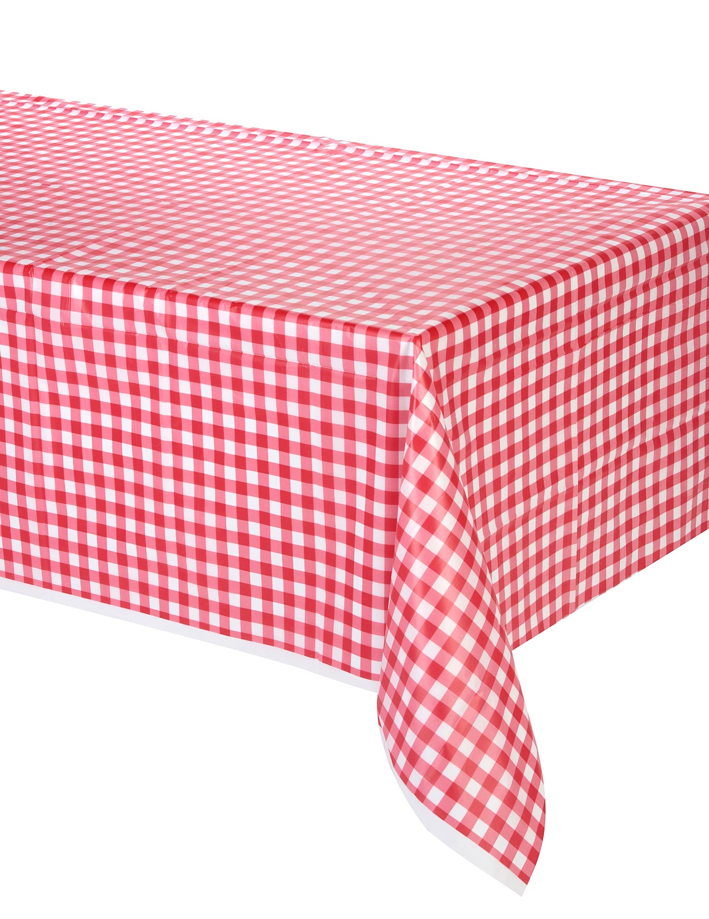 Nappe en plastique vichy rouge 137 x 274 cm