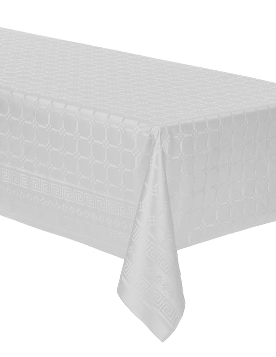 Nappe en rouleau papier damassé blanche 6 m x 120 cm