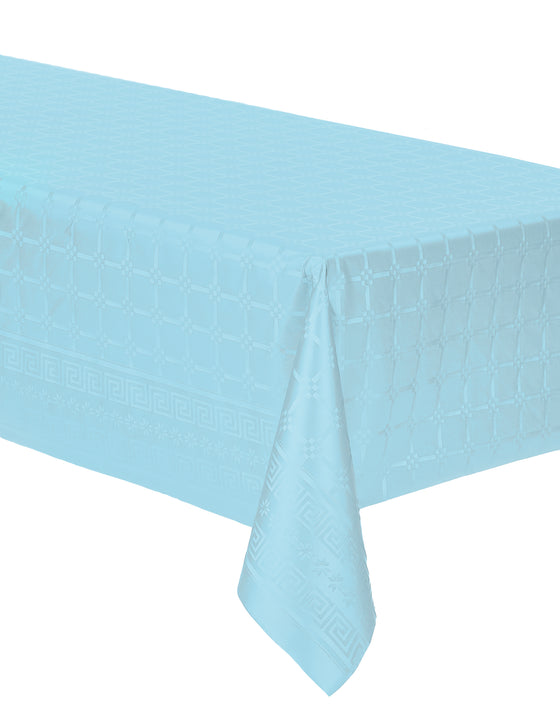 Nappe en rouleau papier damassé bleu pastel 1,2 x 6 m