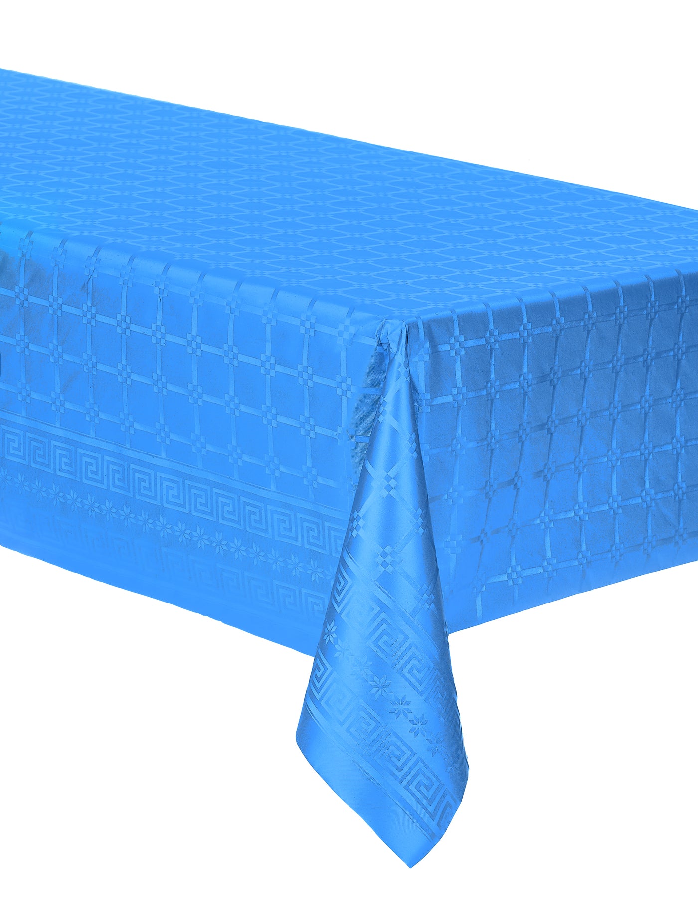 Nappe en rouleau papier damassé bleu 1,2 x 6 m
