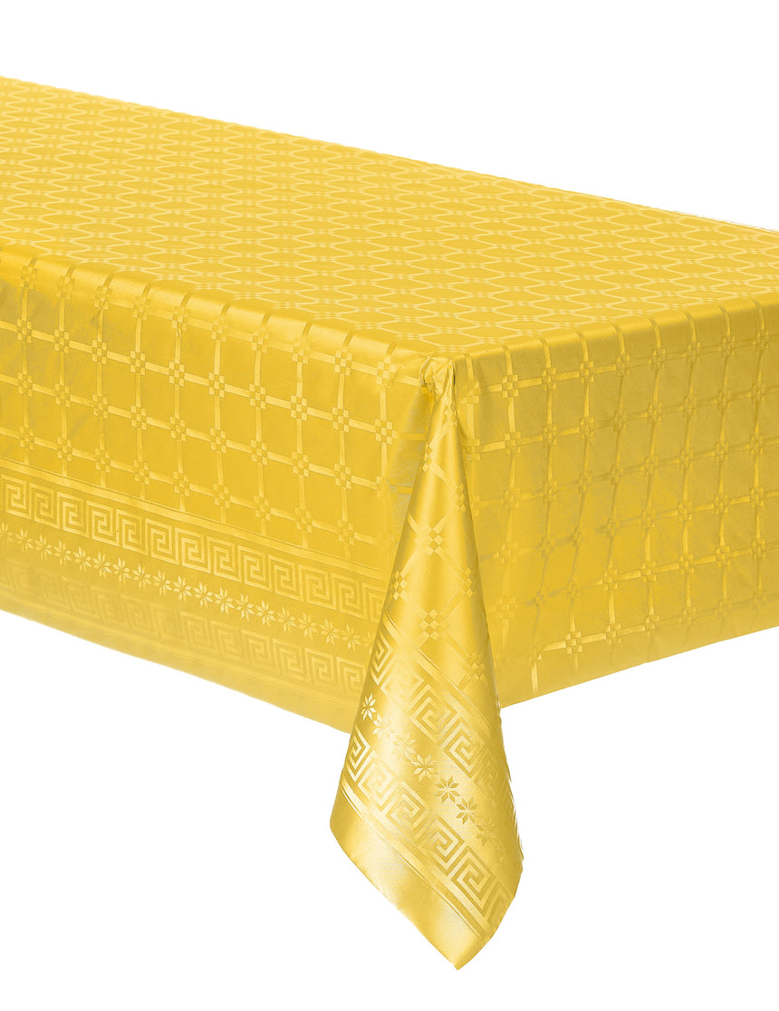 Nappe en rouleau papier damassé jaune 1,2 x 6 m