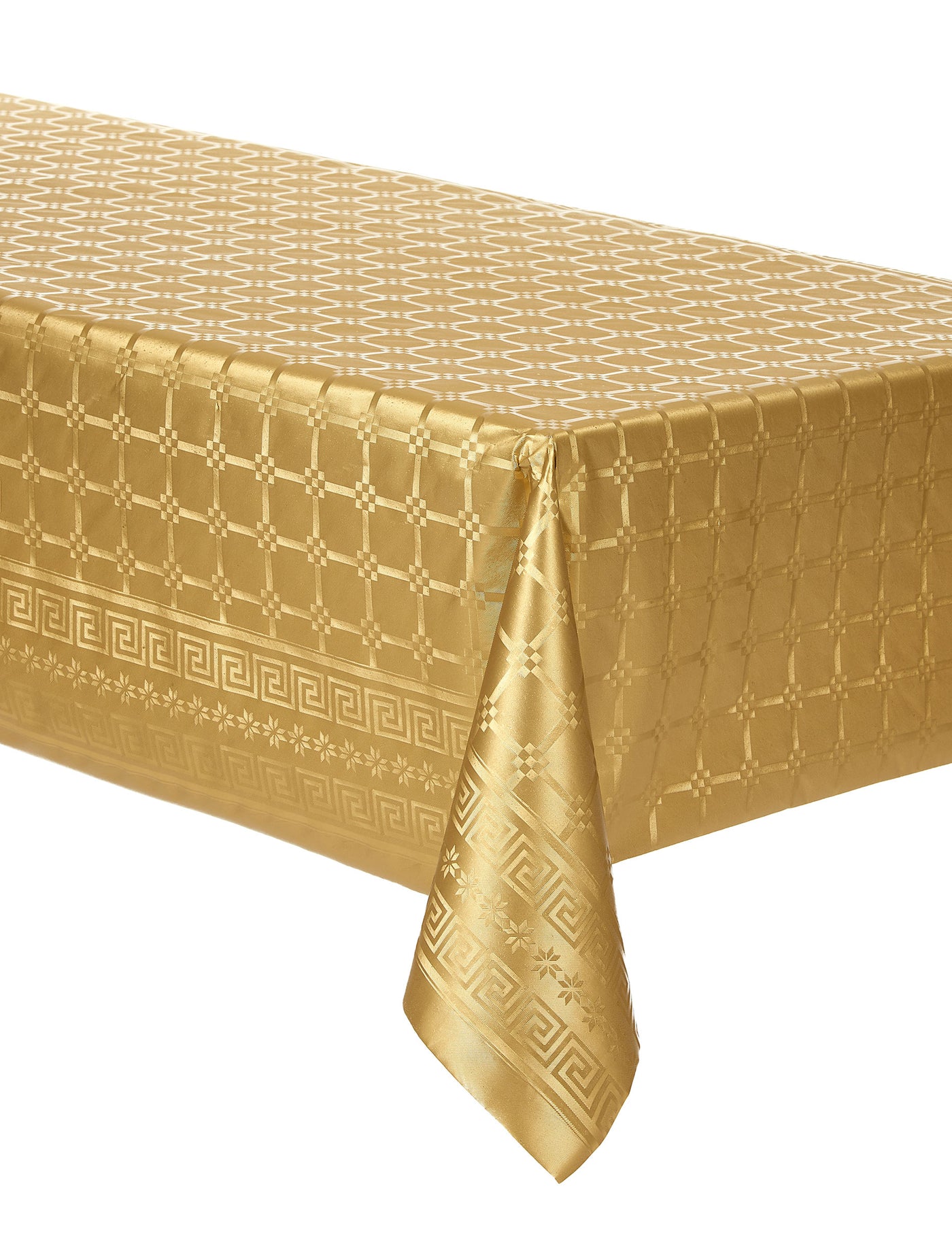 Nappe en rouleau papier damassé doré 6 m jetable