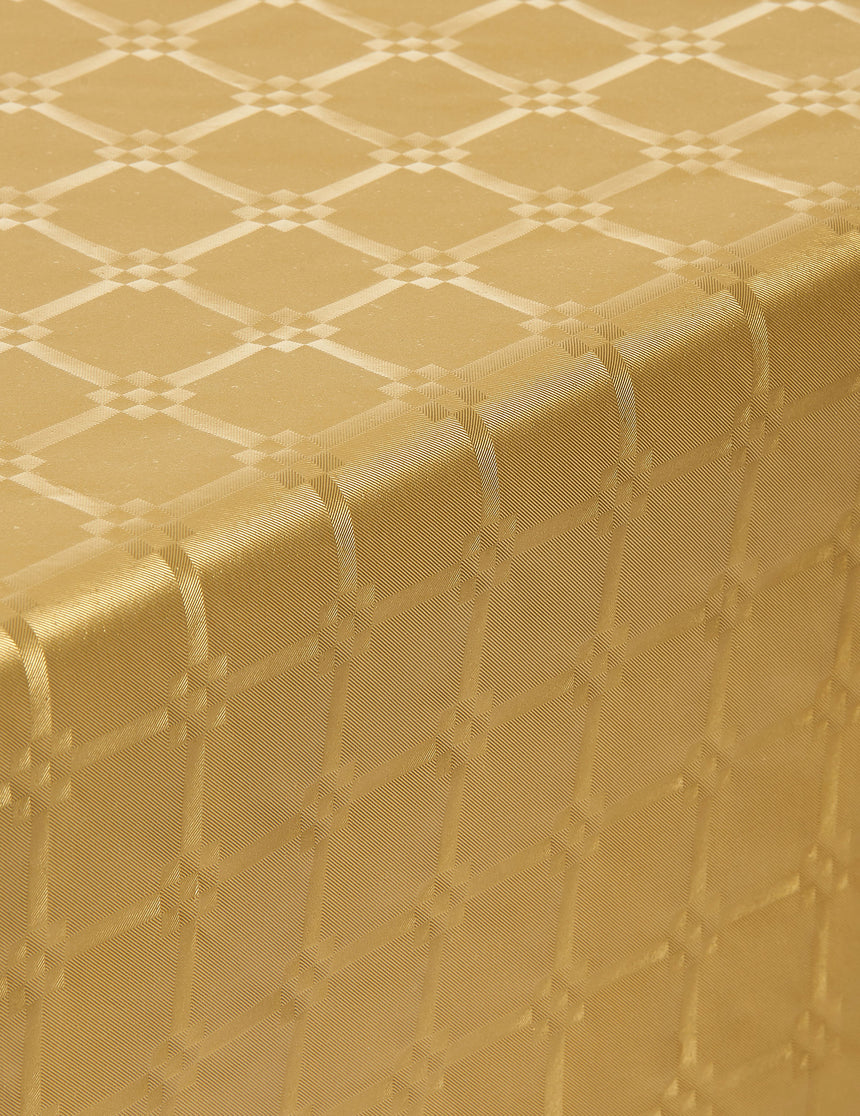Nappe en rouleau papier damassé doré 6 m jetable