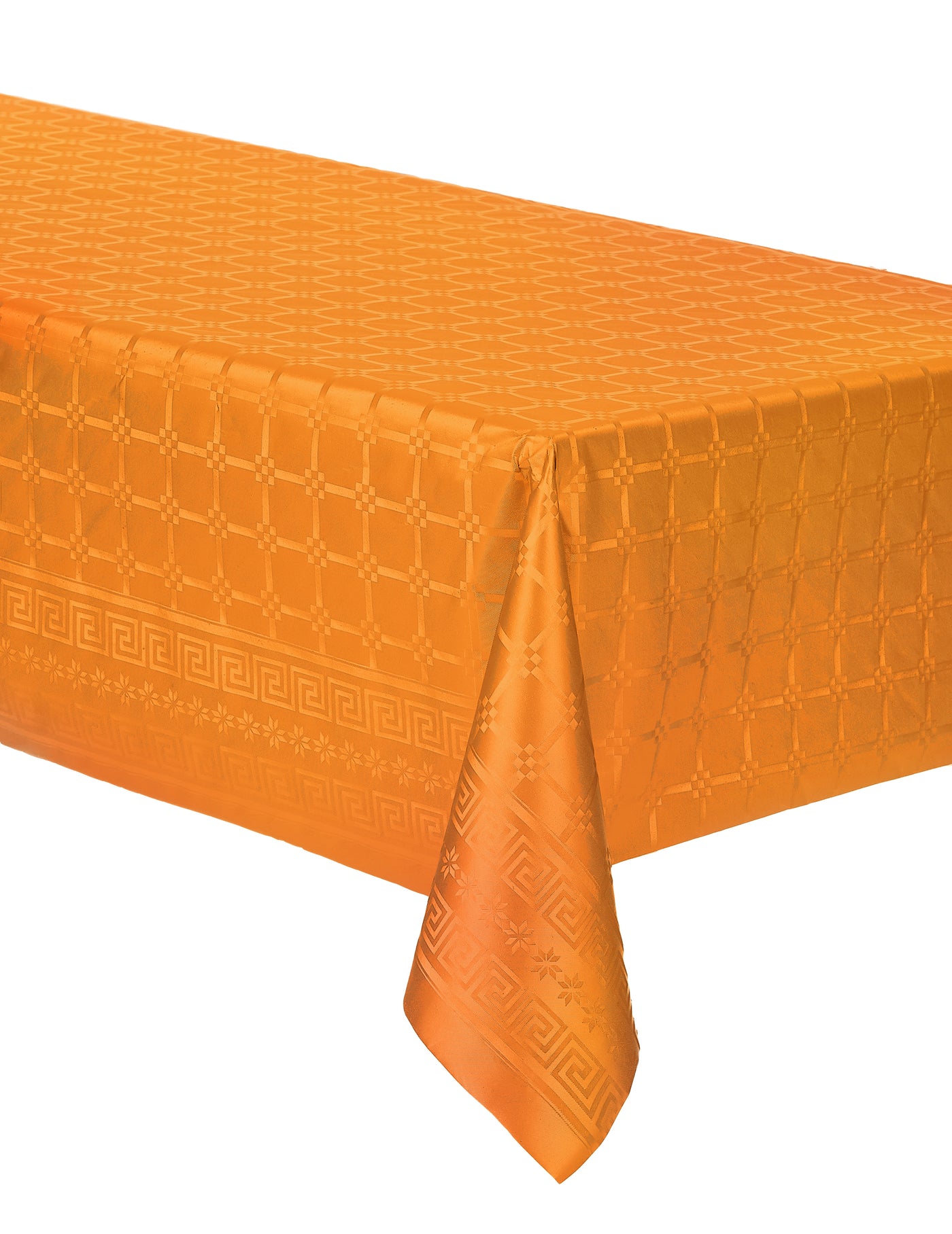 Nappe en rouleau papier damassé orange 6 m épais