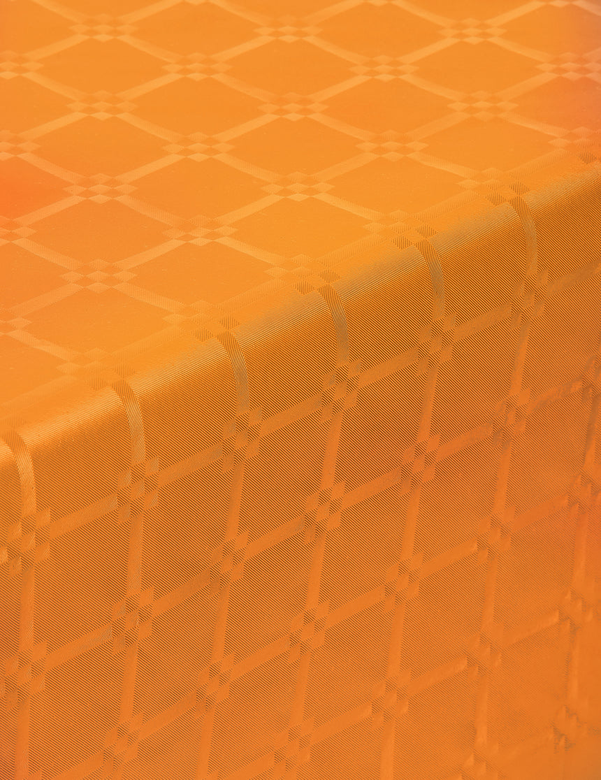 Nappe en rouleau papier damassé orange 6 m épais