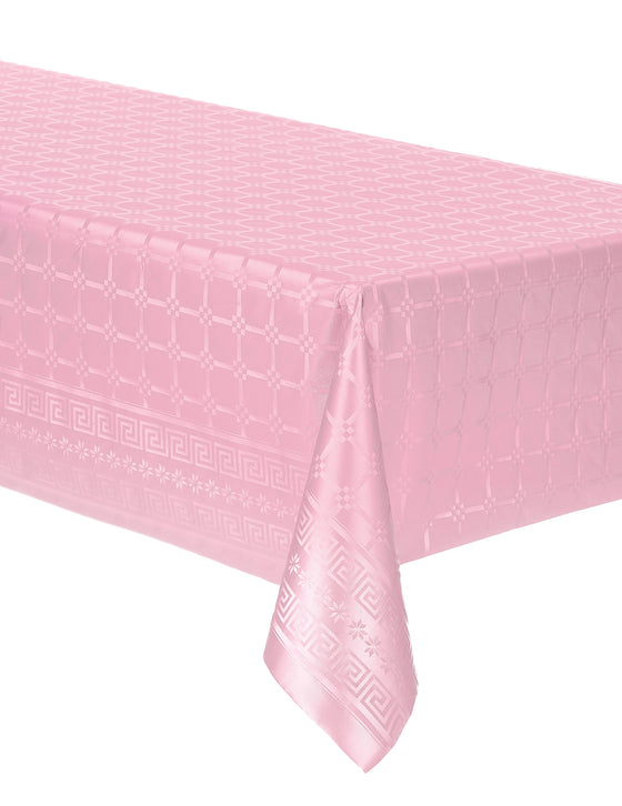 Nappe en rouleau papier damassé rose pastel 6 m largeur 120 cm