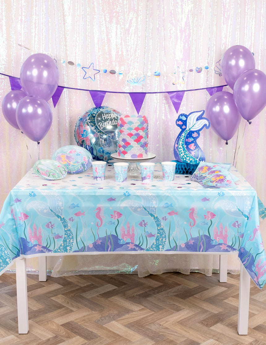 Nappe plastique jolie sirène 137 cm x 213 cm pour anniversaire