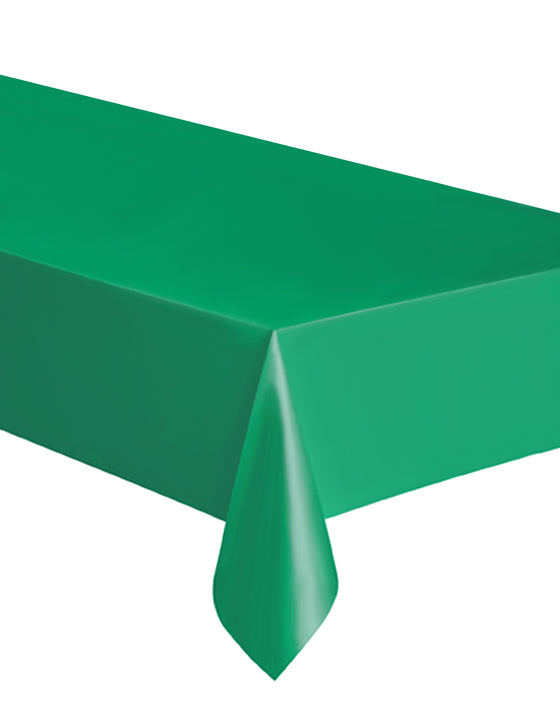 Nappe rectangulaire en plastique vert émeraude 137 x 274 cm