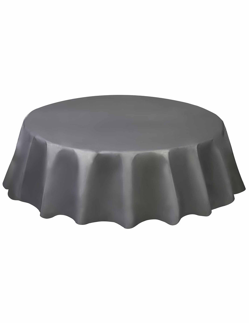 Nappe ronde en plastique argent 213 cm pour fête