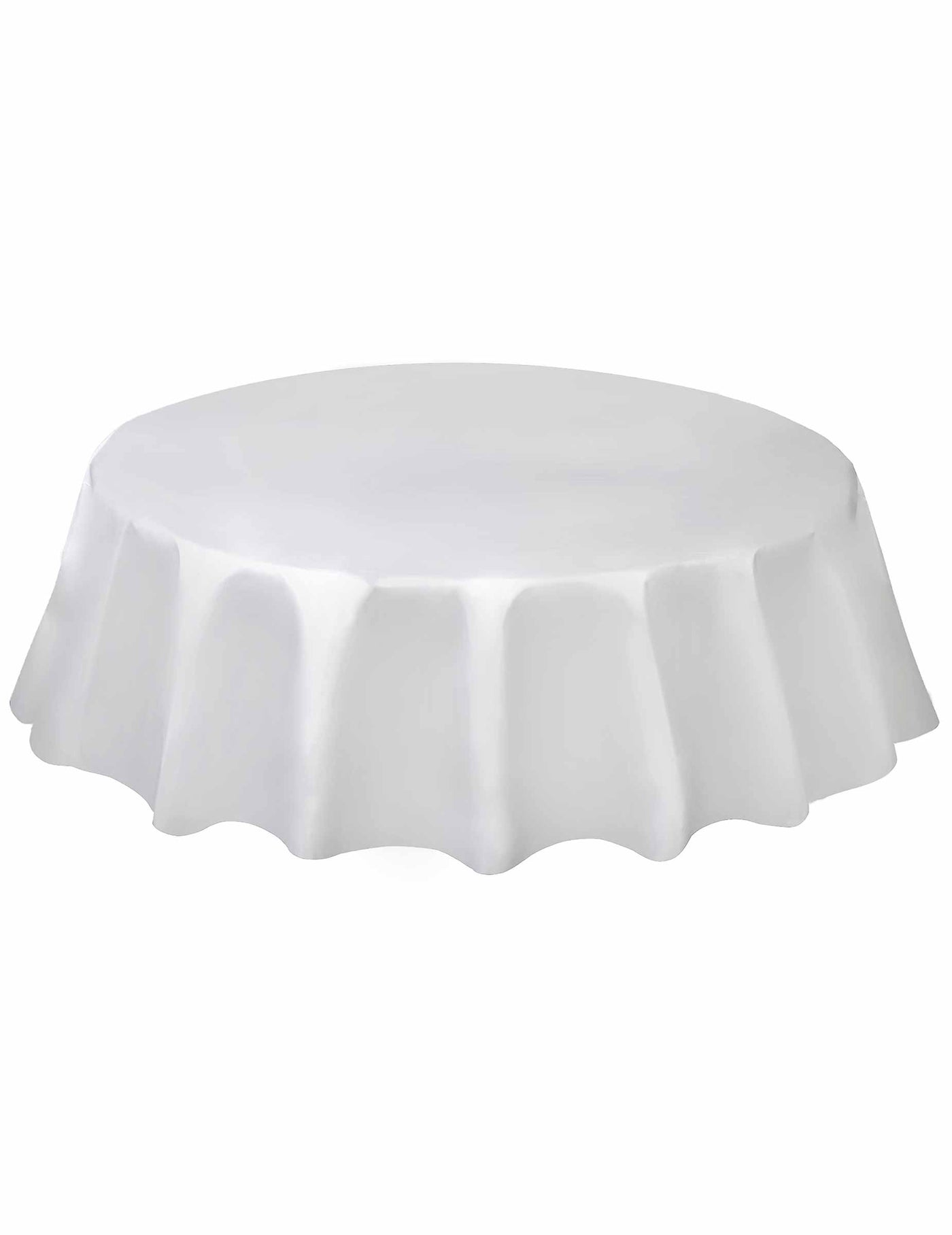 Nappe ronde en plastique blanche 213 cm