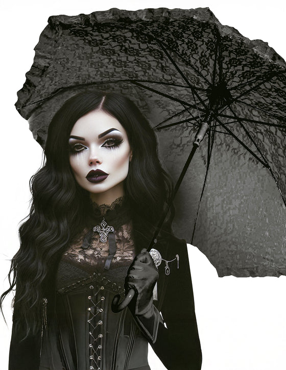 Ombrelle gothique noire