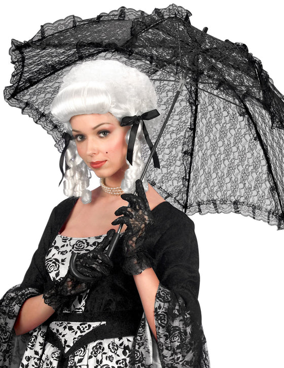 Ombrelle noire en dentelle 83 cm