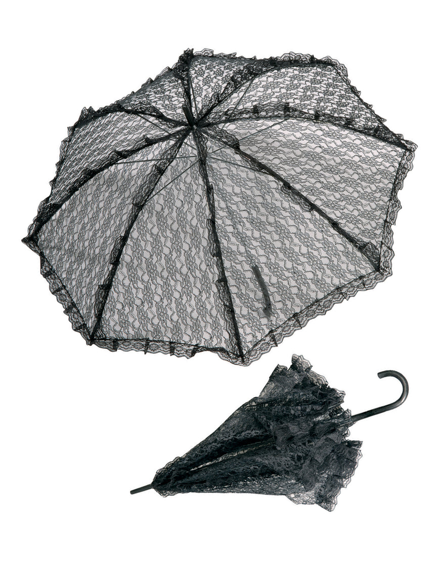 Ombrelle noire en dentelle 83 cm