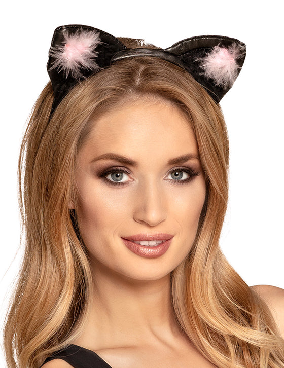 Oreilles de chat noires et roses