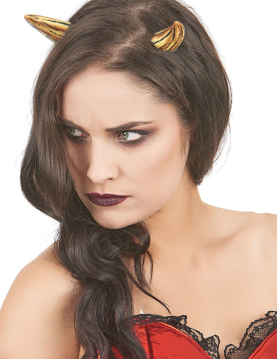 Paire de cornes de diable en latex adulte luxe