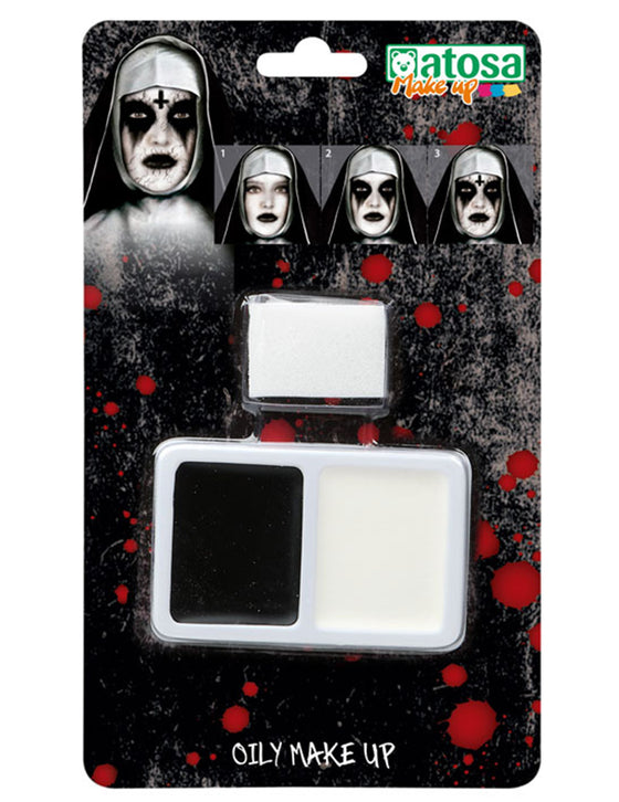 Palette maquillage Halloween noir et blanc