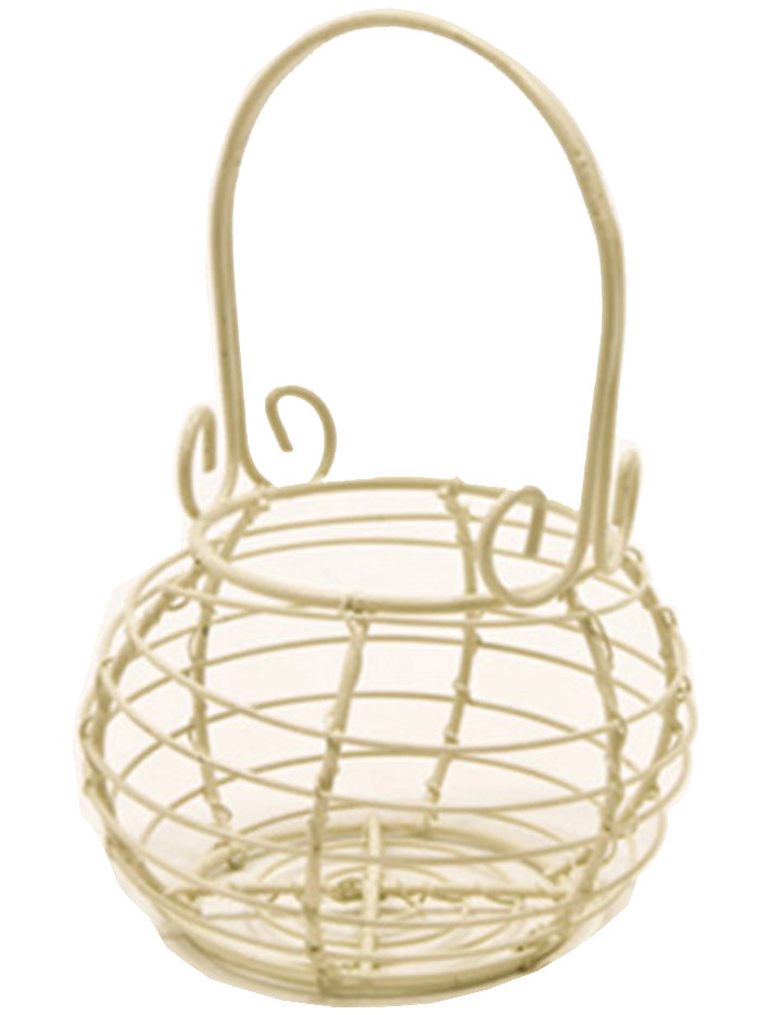 Panier jardinier métal ivoire 8 x 6 x 10 cm