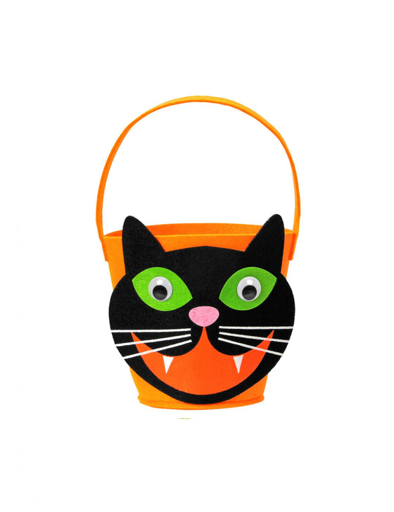 Panier tête de chat noir et orange