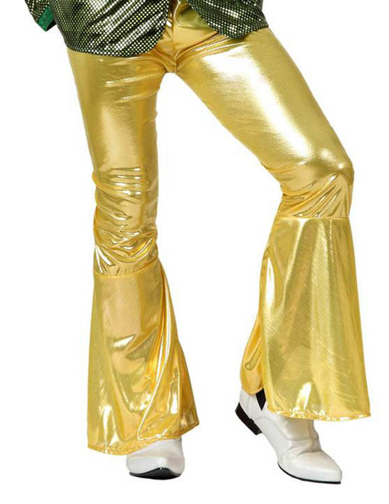 Pantalon disco homme or
