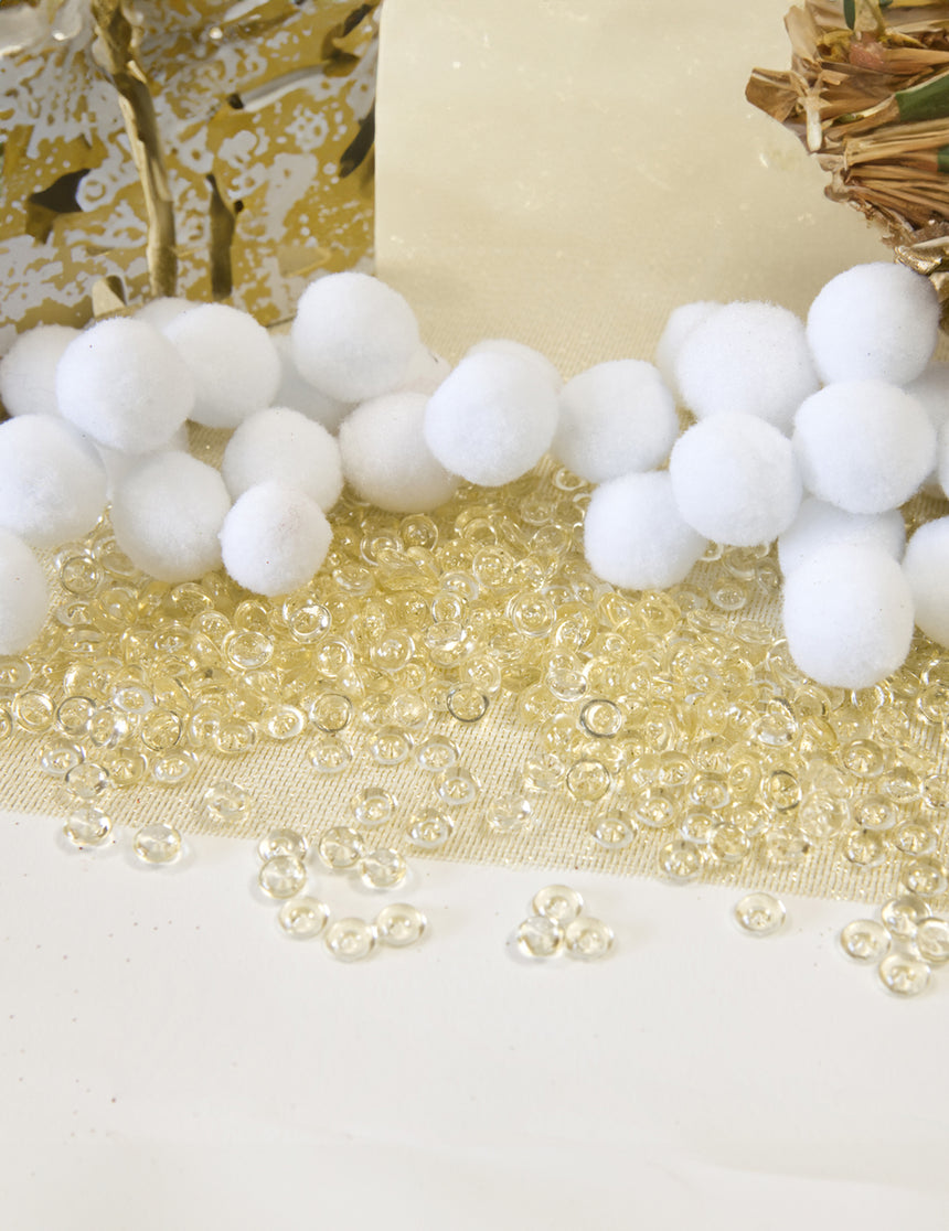 Perles effet goutte de pluie ivoire 50 g, perles plates
