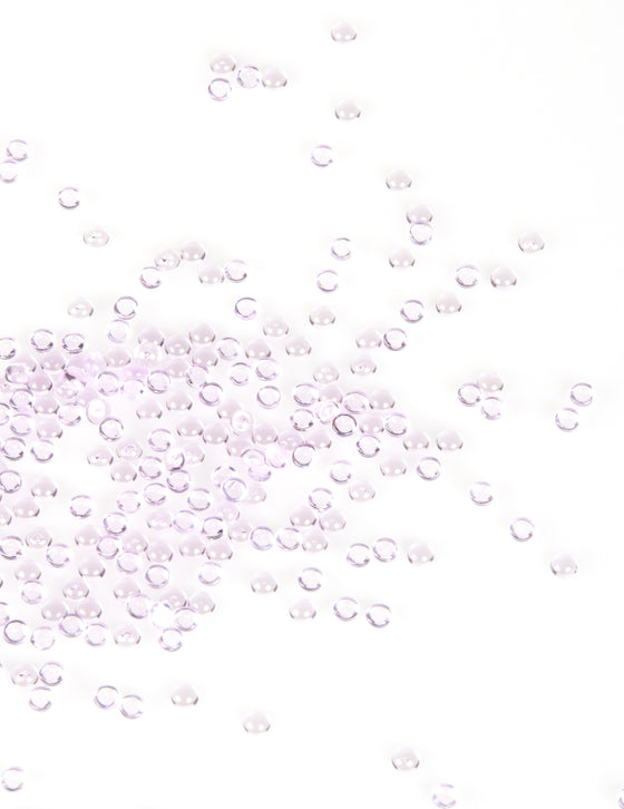 Perles effet goutte de pluie parme 50 g pour décoration de table