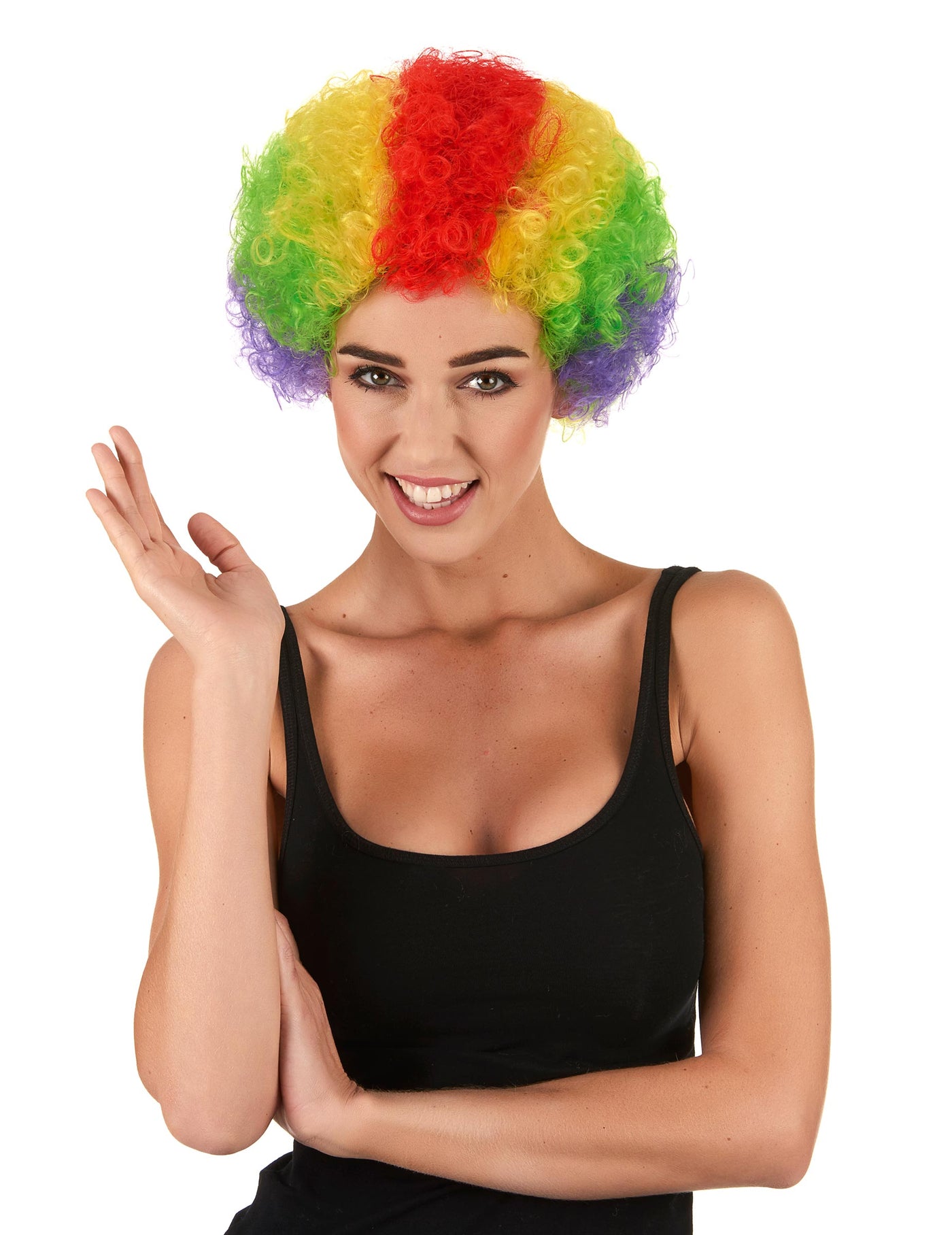 Perruque clown multicolore standard adulte