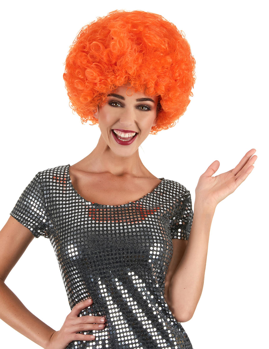 Perruque clown orange confort adulte