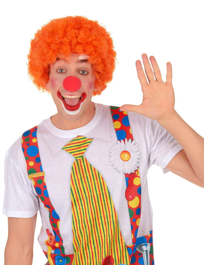 Perruque clown orange standard adulte