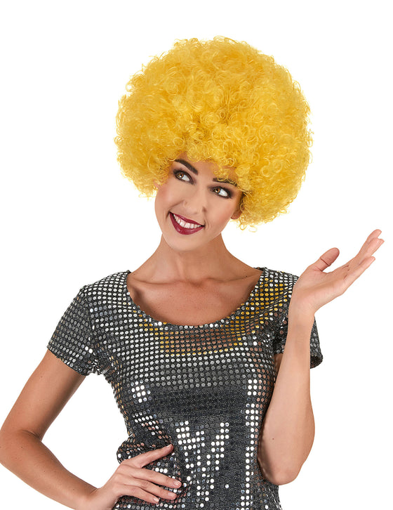 Perruque clown jaune confort adulte