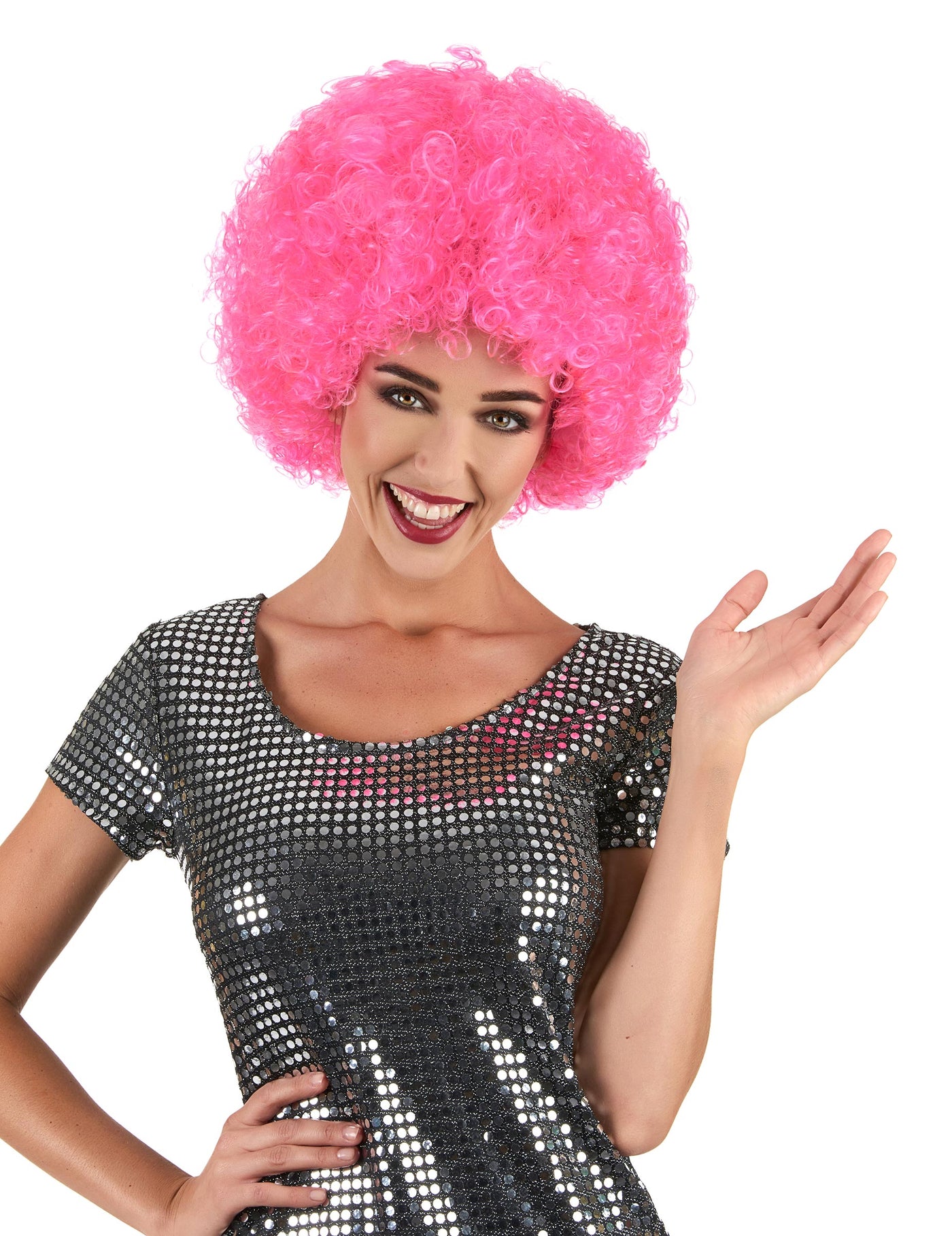 Perruque clown rose confort adulte