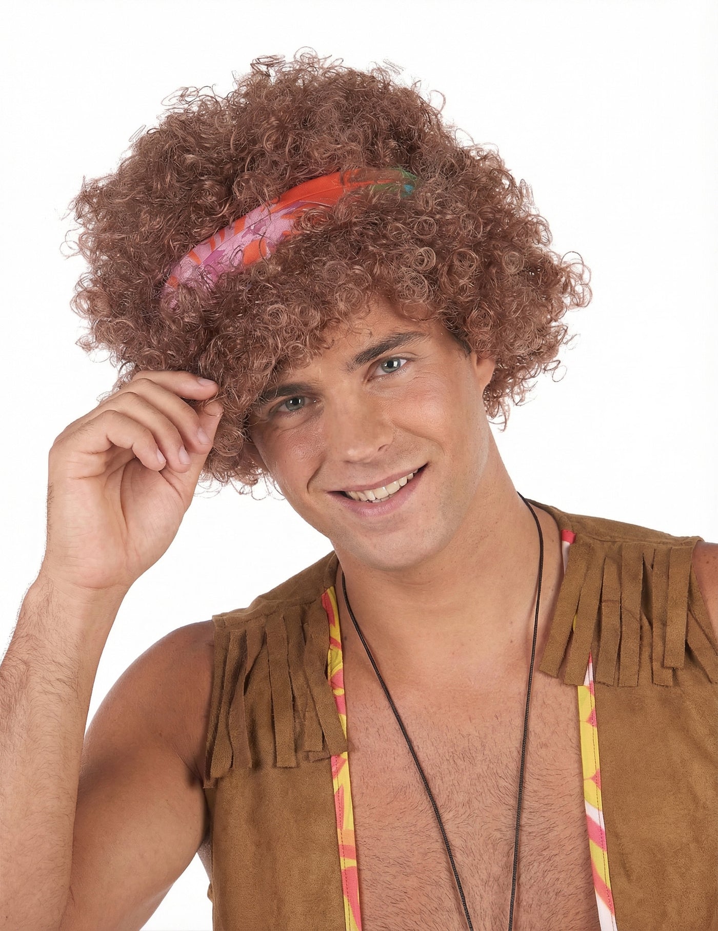 Perruque afro hippie brune - 130 g