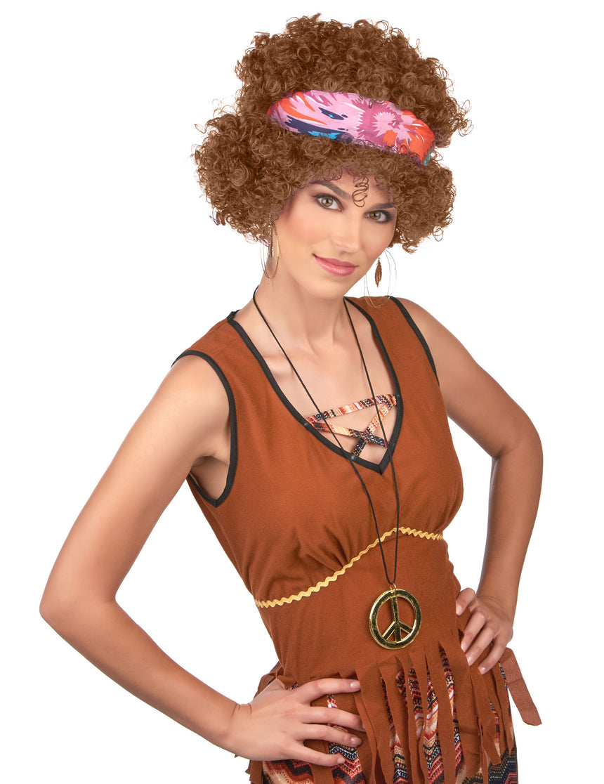 Perruque afro hippie homme