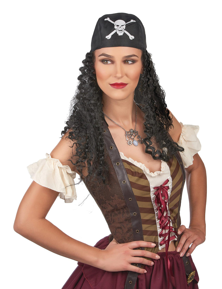 Perruque bandana pirate adulte