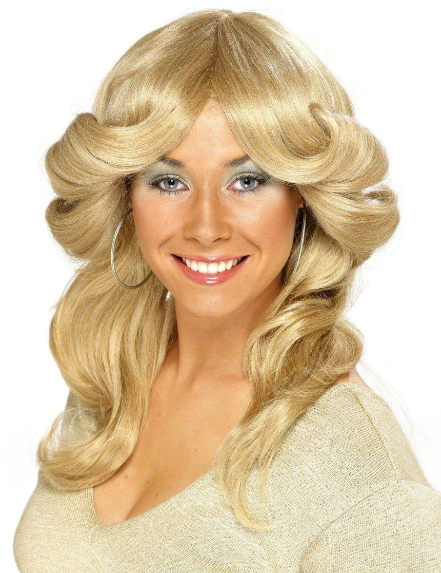 Perruque blonde années 70 femme