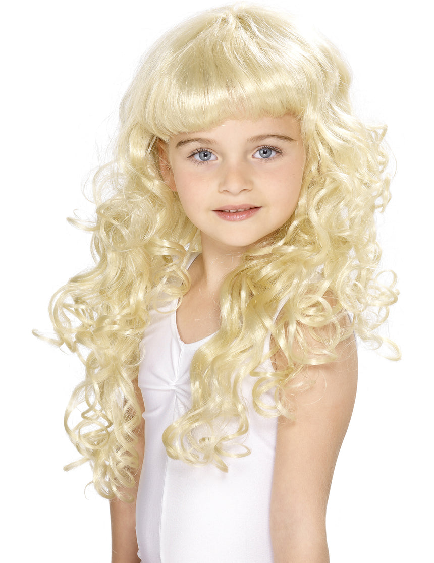 Perruque blonde de princesse fille