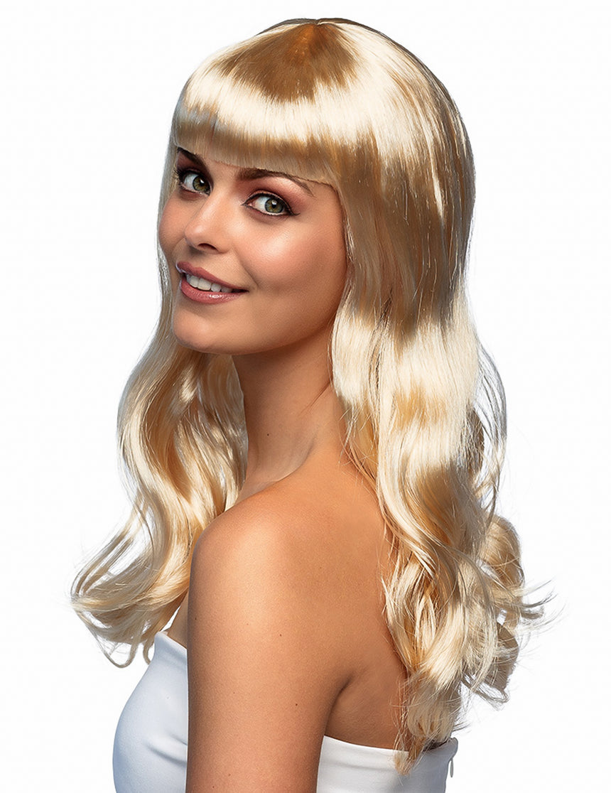Perruque blonde dorée longue femme