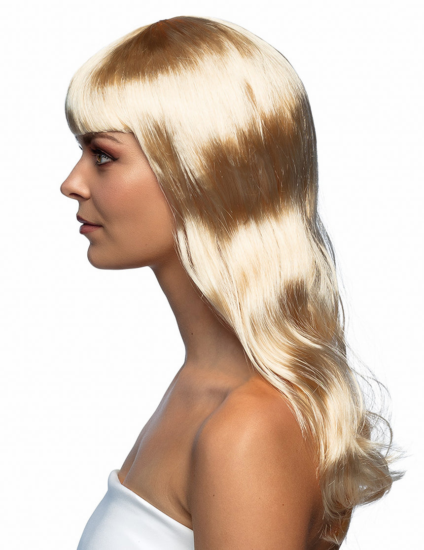 Perruque blonde dorée longue femme