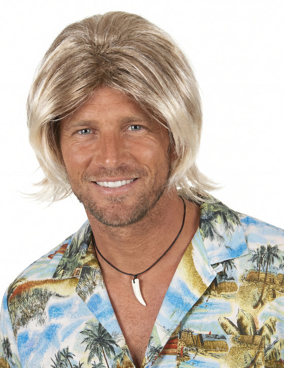 Perruque blonde surfeur homme