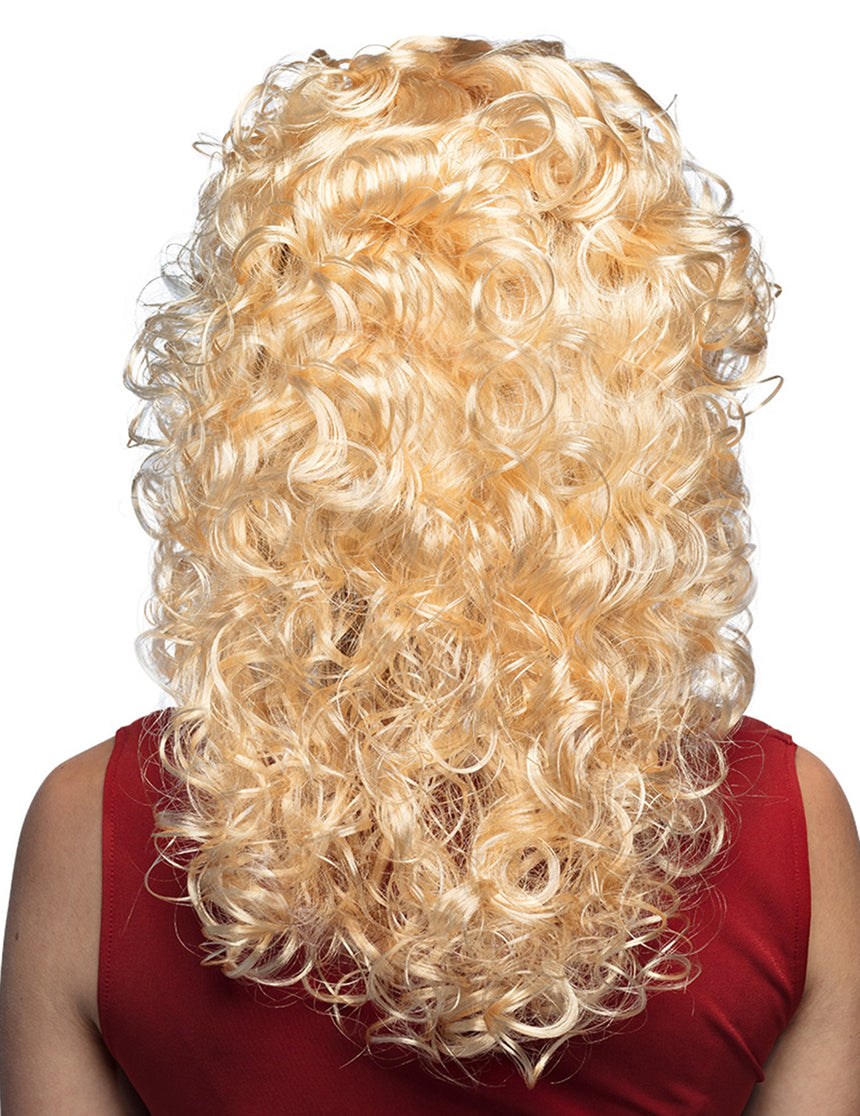 Perruque bouclée blonde de star de la pop femme